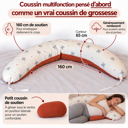 EverNest, coussin de grossesse XL 160 cm évolutif 5 en 1 | Lianur